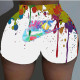 White Fashion Casual Print Basic Skinny Mid Waist Shorts