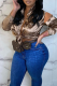 Brown Sexy Solid Bandage Patchwork V Neck Tops