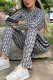 White Fashion Casual Print Patchwork Half A Turtleneck Long Sleeve Two Pieces