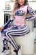 Pink Casual Sportswear Print Patchwork Turndown Collar Long Sleeve Two Pieces