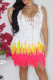 Pink Sexy Solid Tassel Patchwork Asymmetrical Swimwears Cover Up