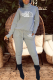 Grey Street Print Letter Turtleneck Long Sleeve Two Pieces
