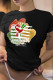 Black Casual Fashion Print Basic O Neck T-Shirts