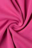 Pink Fashion Sexy Solid Tassel One Shoulder A Line Dresses