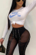 Sky Blue Casual Print Letter O Neck Tops