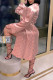 Pink Fashion Sexy Print Nightdress