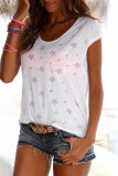 Red Fashion Casual Print The stars O Neck T-Shirts