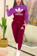 Red Fashion Casual Letter Print Patchwork Hooded Collar Long Sleeve Two Pieces