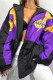 Purple Fashion Casual Print Patchwork Outerwear