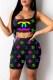 Black Fashion Casual Print Letter U Neck Sleeveless Two Pieces