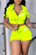 Yellow Fashion Casual Letter Print Basic Zipper Collar Long Sleeve Two Pieces