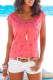 Red Fashion Casual Print The stars O Neck T-Shirts