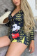 Black Casual Living Print Basic V Neck Regular Romper