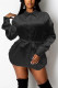 Black Fashion Casual Print Basic Turndown Collar Tops
