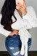 White Fashion Sexy Print Strap Design V Neck Tops