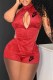 Red Fashion Street Solid Letter O Neck Sleeveless Two Pieces