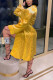 Yellow Fashion Sexy Print Nightdress