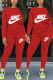 Red Fashion Casual Letter Print Basic O Neck Long Sleeve Two Pieces