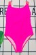 Rose Red Fashion Sexy Solid Backless Swimwears