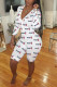 Red Sexy Print V Neck Regular Rompers