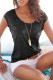 Black Fashion Casual Print The stars O Neck T-Shirts