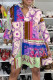 Purple Casual Print Patchwork Buckle Turndown Collar A Line Dresses
