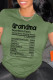 Olive Green Casual Fashion Letter Print Basic O Neck T-Shirts