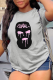 Grey Fashion Print Patchwork O Neck T-Shirts