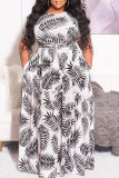 White Fashion Casual Print Bandage O Neck Short Sleeve Two Pieces