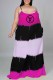 Rose Red Fashion Casual Letter Patchwork Spaghetti Strap Straight Dresses