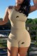 Light Yellow Fashion Sexy Print Letter O Neck Sleeveless Two Pieces