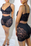 Black Sexy Solid Patchwork See-through Swimwears