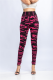 Red Sportswear Camouflage Print Patchwork