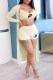 Apricot Fashion Casual Print Patchwork Spaghetti Strap Long Sleeve Three Pieces