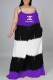 Purple Fashion Casual Letter Patchwork Spaghetti Strap Straight Dresses