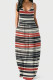 Black Red Fashion Sexy Casual Print Backless Spaghetti Strap Long Dress