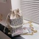 White Fashion Elegant Letter Patchwork Pearl Bags