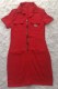Red Fashion Print Zipper Turndown Collar One Step Skirt Dresses