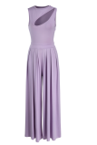 Purple Casual Solid Hollowed Out O Neck Sleeveless Two Pieces
