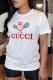 White Fashion Casual Print Letter O Neck T-Shirts