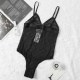 Black Fashion Sexy Print Patchwork Swimwears