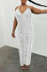 White Sexy Solid Hollowed Out Patchwork Swimwears Cover Up