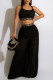 Green Fashion Sexy Print Patchwork Backless U Neck Sleeveless Two Pieces
