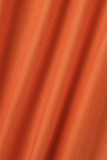 Orange Fashion Sexy Print Backless Spaghetti Strap Sleeveless Dress Dresses