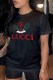 Black Fashion Casual Print Letter O Neck T-Shirts