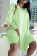 Mint green Casual Solid Patchwork V Neck Short Sleeve Two Pieces