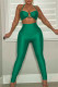 Green Fashion Sexy Solid Backless Spaghetti Strap Sleeveless Two Pieces