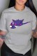 Grey Fashion Street Print Patchwork O Neck T-Shirts