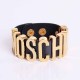 Black Fashion Street Letter Patchwork Bracelets