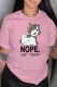 Pink Fashion Street Character Letter O Neck T-Shirts